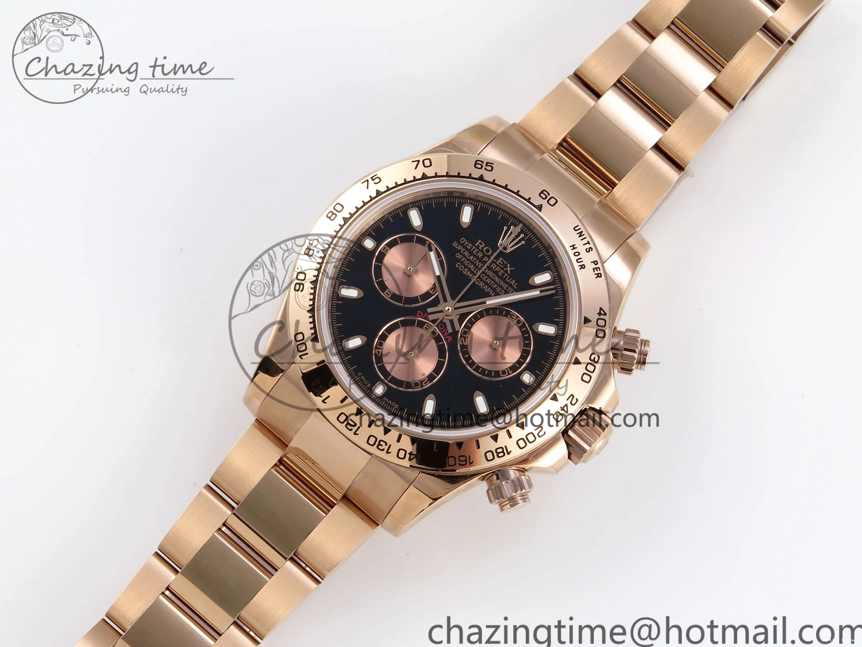 0104 DAYTONA 116505 RG OMF BEST EDITION BLACK RG DIAL ON RG BRACELET A7750 (SLIM MOVEMENT) Trendsetting 1797